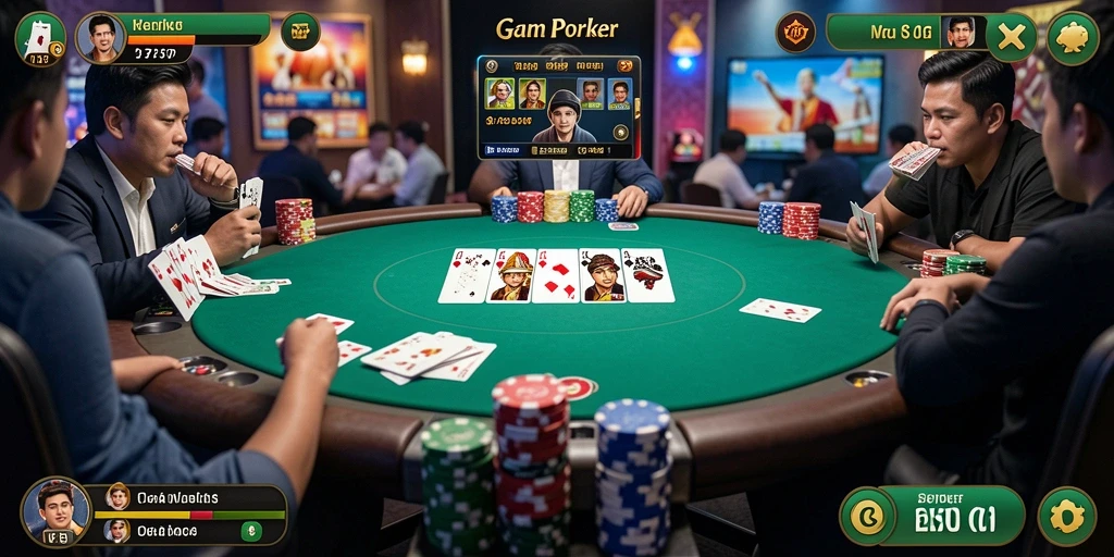 Screenshot gameplay Poker di 2757, tunjukkan keseruan bermain.
