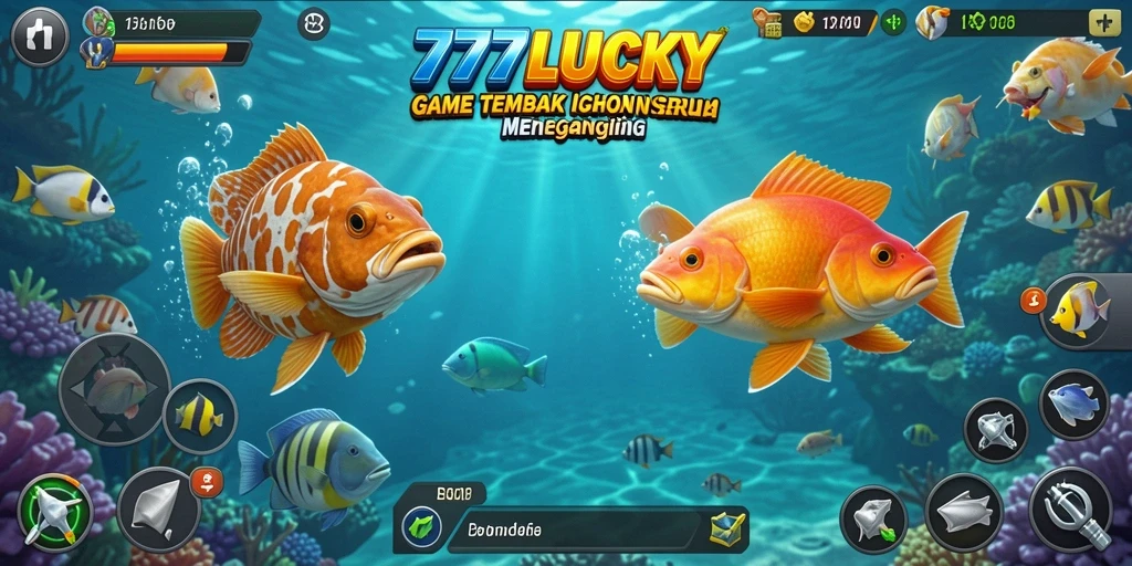 Tampilan gameplay seru dalam 777LUCKY saat menembak ikan.