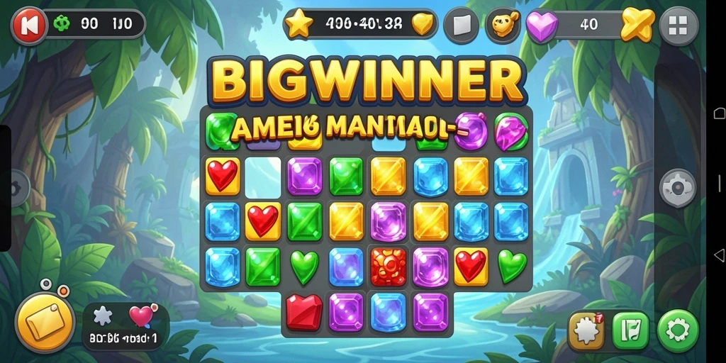 Gameplay Match-3 yang seru dan penuh warna di BIGWINNER.