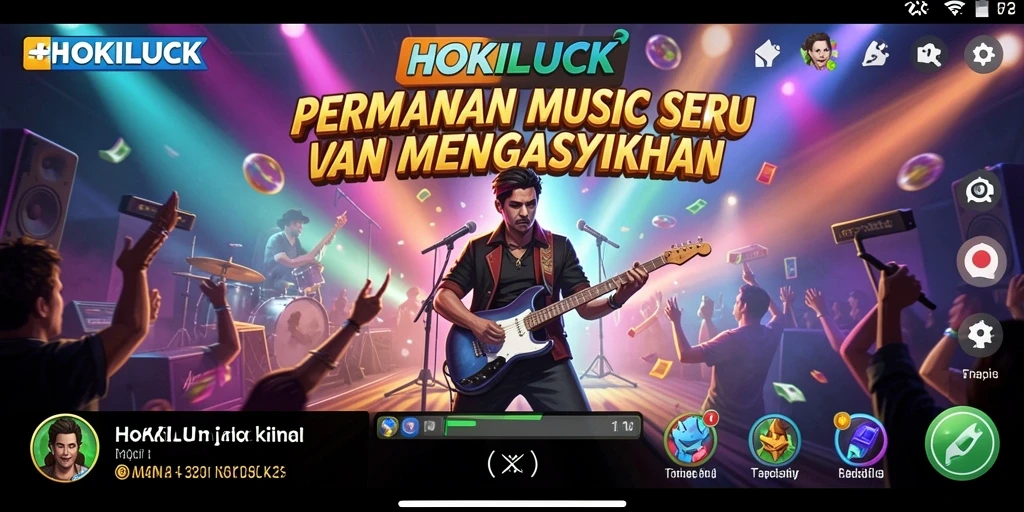 Gameplay seru dalam HOKILUCK dengan berbagai lagu populer.