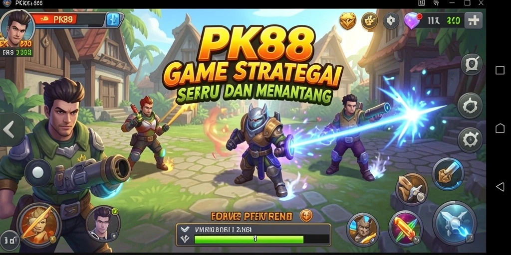 Tangkapan layar gameplay menunjukkan aksi strategi yang mendebarkan.