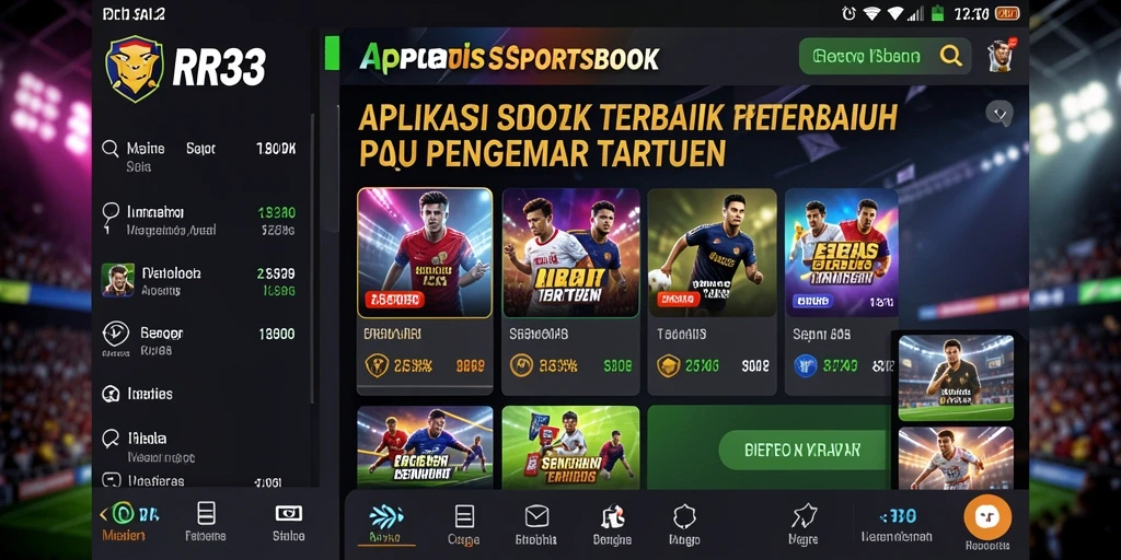 Screenshot gameplay RR33 yang menunjukkan fitur taruhan olahraga.