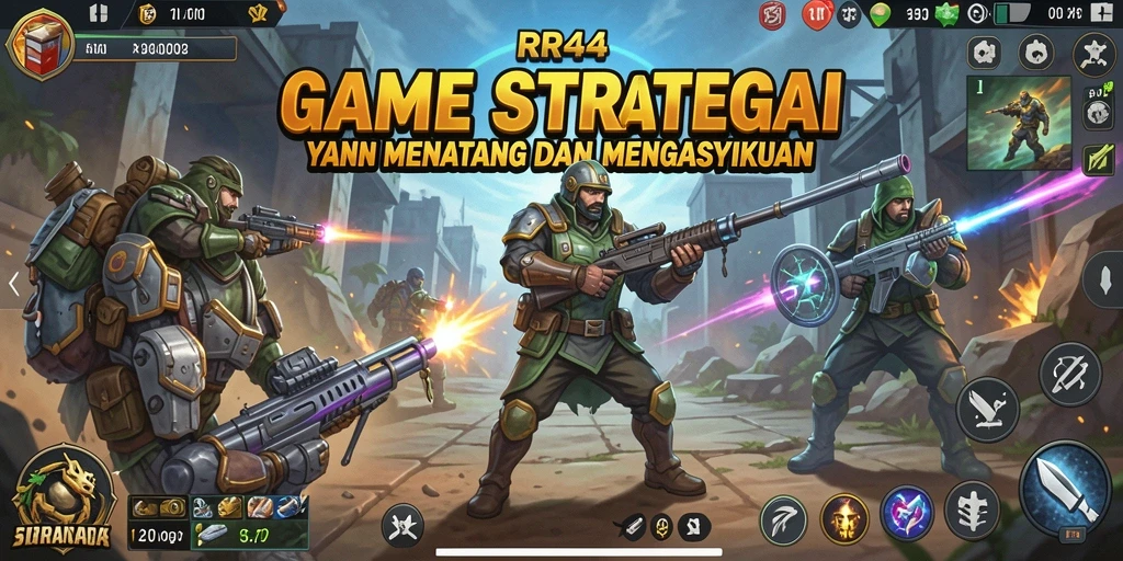 Tampilan gameplay dinamis dalam RR44 dengan pertempuran strategis yang intens.