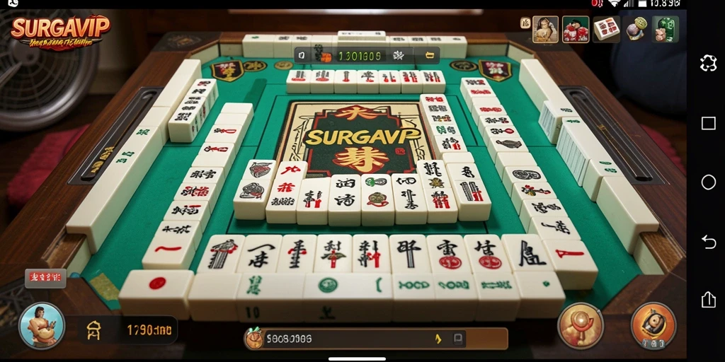 Tampilan gameplay <strong>SURGAVIP</strong> yang menarik saat bermain Mahjong.