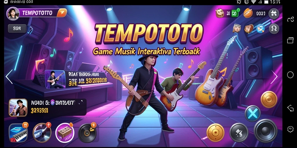 Tangkapan layar menunjukkan gameplay TEMPOTOTO yang interaktif.