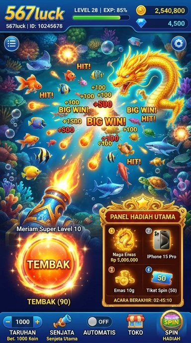 Tampilan antarmuka 567luck yang bersih dan intuitif.